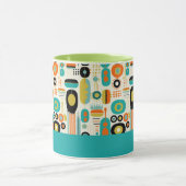 Abstraktes Muster Lebendiges Mid Century Modern Na Tasse (Zentrum)