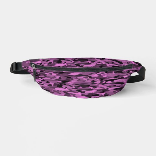 Abstraktes Muster Lila Black Fanny Pack Bauchtasche (Vorderseite)