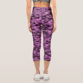 Abstraktes Muster Lila Capri Leggings (Rückseite)