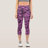 Abstraktes Muster Lila Capri Leggings (Vorderseite)