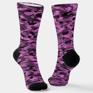 Abstraktes Muster Lila Schwarz Socken