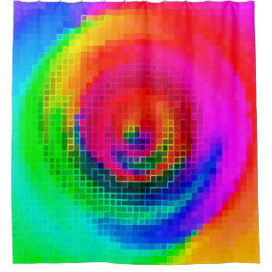 abstraktes Muster, mehrfarbige geometrische Tapete Duschvorhang