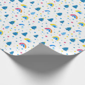 Abstraktes Muster mit Bäumen und Regenbogen Geschenkpapier (Ecke)