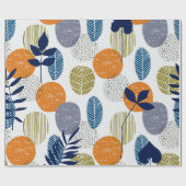 Abstraktes Muster mit Blätter und Formen Geschenkpapier (Flach)