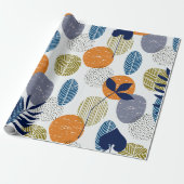 Abstraktes Muster mit Blätter und Formen Geschenkpapier (Ungerollt)