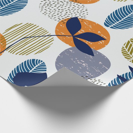 Abstraktes Muster mit Blätter und Formen Geschenkpapier (Ecke)