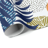 Abstraktes Muster mit Blätter und Formen Geschenkpapier (Rolleneckpunkt)