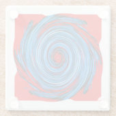 Abstraktes Muster mit blauem Swirl Glasuntersetzer (Rückseite)