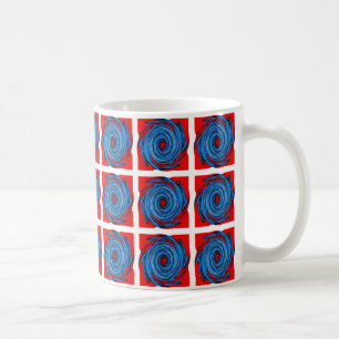 Abstraktes Muster mit blauem Swirl Kaffeetasse