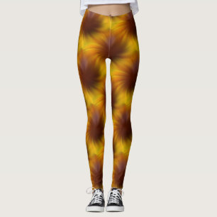 Abstraktes Muster mit braunem Swirn Leggings