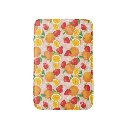 Abstraktes Muster mit Erdbeere Badematte (Vorderseite Vertikal)