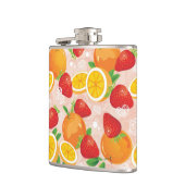 Abstraktes Muster mit Erdbeere Flachmann (Links)