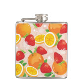 Abstraktes Muster mit Erdbeere Flachmann (Vorderseite)