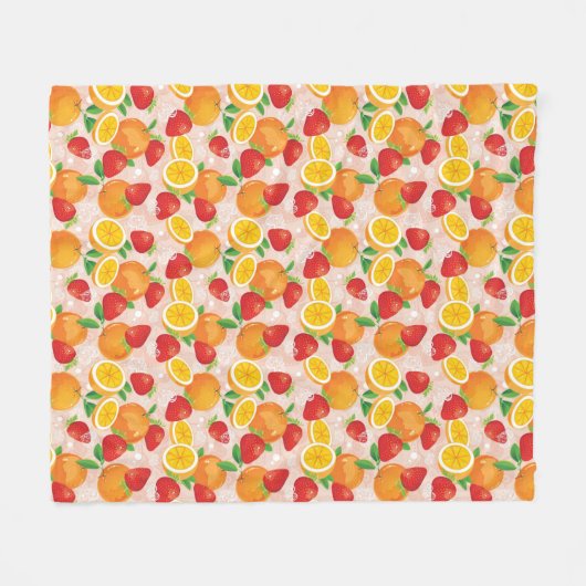 Abstraktes Muster mit Erdbeere Fleecedecke (Vorderseite (Horizontal))