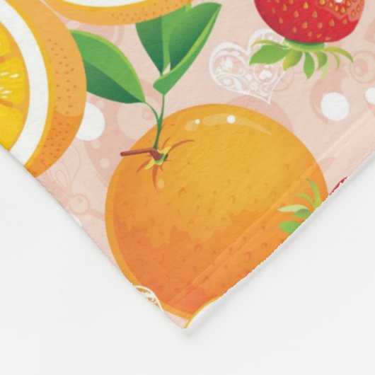 Abstraktes Muster mit Erdbeere Fleecedecke (Ecke)