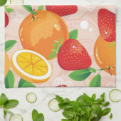 Abstraktes Muster mit Erdbeere Geschirrtuch (Gefaltet)