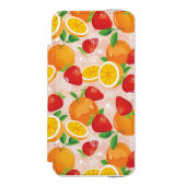 Abstraktes Muster mit Erdbeere Incipio iPhone Geldbeutel-Hülle (Folio Vorderseite)