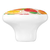 Abstraktes Muster mit Erdbeere Keramikknauf (Seitenansicht)