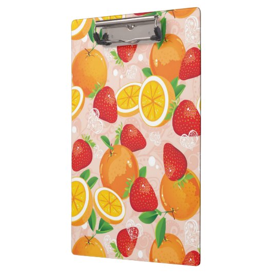 Abstraktes Muster mit Erdbeere Klemmbrett (Links)