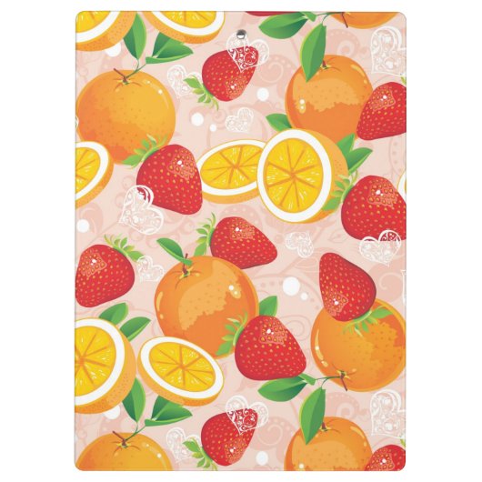 Abstraktes Muster mit Erdbeere Klemmbrett (Rückseite)