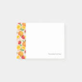 Abstraktes Muster mit Erdbeere Post-it Klebezettel (Vorderseite)