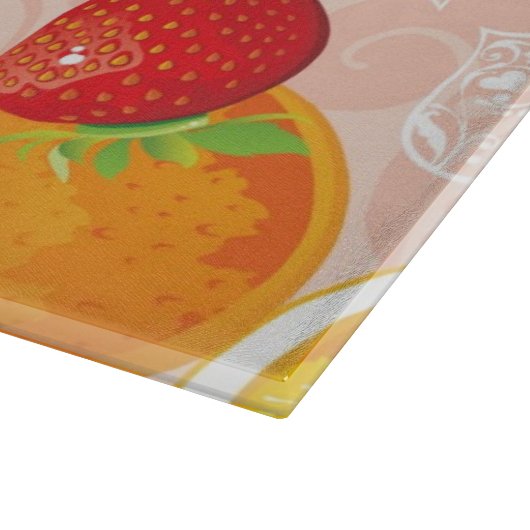 Abstraktes Muster mit Erdbeere Schneidebrett (Ecke)