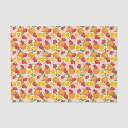 Abstraktes Muster mit Erdbeere Seidenpapier (Vorderseite)