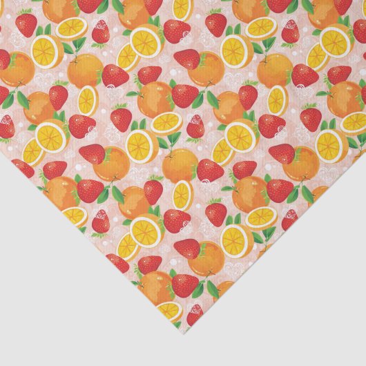 Abstraktes Muster mit Erdbeere Seidenpapier (Ausschnitt)