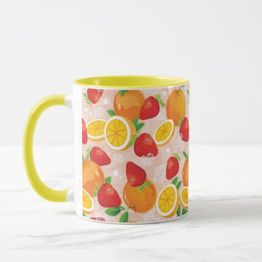 Abstraktes Muster mit Erdbeere Tasse (Links)
