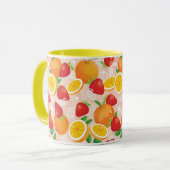 Abstraktes Muster mit Erdbeere Tasse (Vorderseite Links)