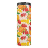 Abstraktes Muster mit Erdbeere Thermosbecher (Rückseite)