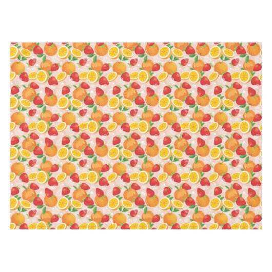 Abstraktes Muster mit Erdbeere Tischdecke (Vorderseite (Horizontal))