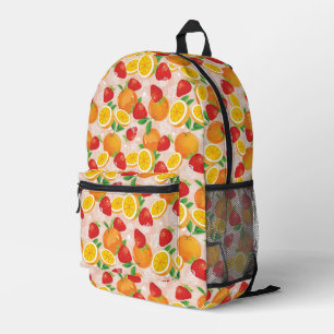 Abstraktes Muster mit Erdbeeren Bedruckter Rucksack