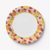 Abstraktes Muster mit Erdbeeren Pappteller (Vorderseite)