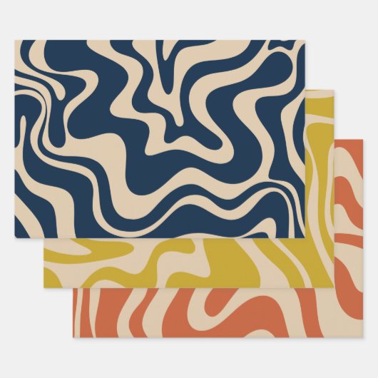 Abstraktes Muster mit flüssigem Swirl Geschenkpapier Set (Set)