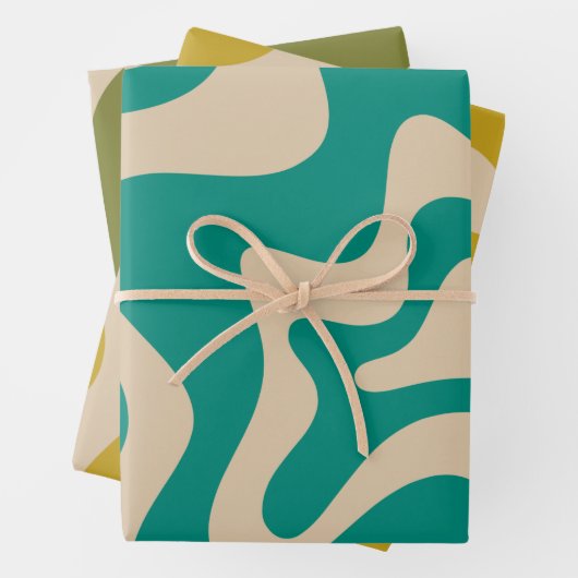 Abstraktes Muster mit flüssigem Swirl Geschenkpapier Set (Beispiel)