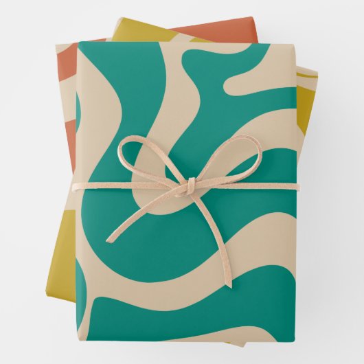 Abstraktes Muster mit flüssigem Swirl Geschenkpapier Set (Beispiel)