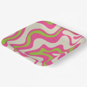 Abstraktes Muster mit flüssigem Swirl Retro-Muster Pappteller (Gewinkelt)