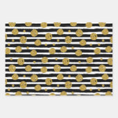 Abstraktes Muster mit Gold-Glitzer Geschenkpapier Set (Vorderseite 3)