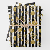 Abstraktes Muster mit Gold-Glitzer Geschenkpapier Set (Beispiel)