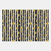 Abstraktes Muster mit Gold-Glitzer Geschenkpapier Set (Vorderseite)