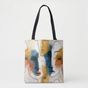 Abstraktes Muster mit kontinuierlicher Linienkunst Tasche