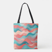 Abstraktes Muster mit lebhaften Korallenfarben Tasche (Rückseite)