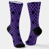 Abstraktes Muster mit Lila geometrischen Petalen Socken (Gewinkelt)