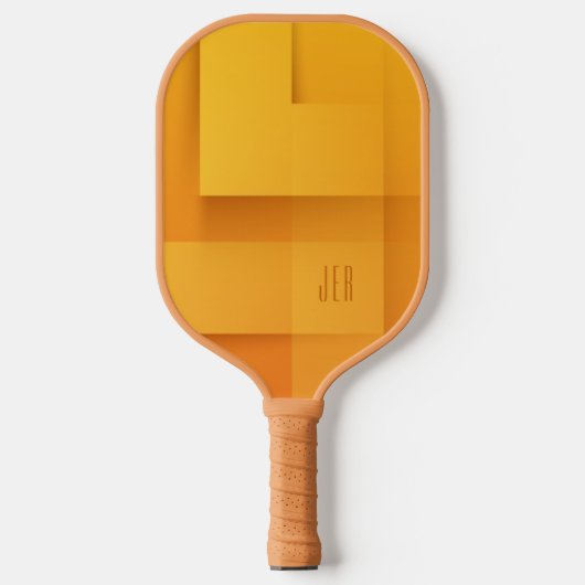 Abstraktes Muster Mit Monogramm Initials Orange Pr Pickleball Schläger (Vorderseite)