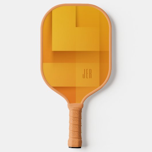 Abstraktes Muster Mit Monogramm Initials Orange Pr Pickleball Schläger (Rückseite)