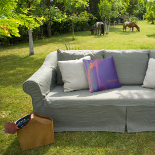 Abstraktes Muster mit Name lavender Throw Pillow Kissen