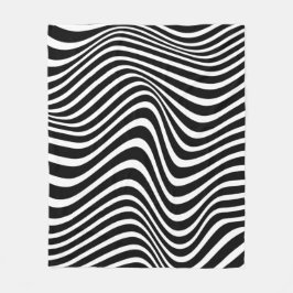 Abstraktes Muster mit schwarz-weißen Linien Fleecedecke
