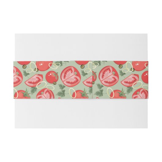 Abstraktes Muster mit Tomate Einladungsbanderole (Rückseitenbeispiel)
