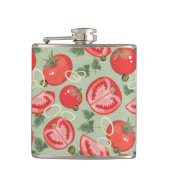 Abstraktes Muster mit Tomate Flachmann (Vorderseite)